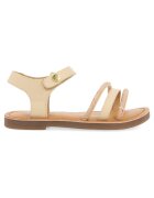 Gioseppo Sandale de piele si material textil cu velcro - Alb murdar