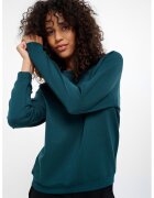 GreenPoint Bluza de trening cu decolteu la baza gatului si maneci raglan - Albastru petrol