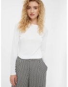 GreenPoint Bluza din amestec de modal cu decolteu la baza gatului - Alb optic