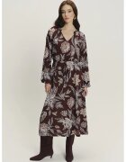 GreenPoint Rochie cu talie ajustabila si model - Visiniu/Albastru lavanda/Bej