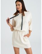 GreenPoint Rochie-hanorac cu snururi - Crem