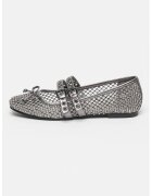 Guess Balerini de piele - Argintiu