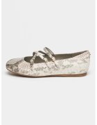 Guess Balerini de piele ecologica Kaldra - Gri/Crem