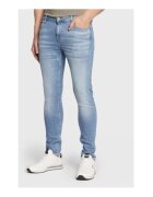 Guess Blugi cu 5 buzunare si talie medie