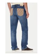 Guess Blugi din bumbac cu croiala conica si buzunare cu model logo