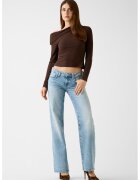 Guess Blugi mid-cut cu croiala dreapta si aspect decolorat - Albastru deschis