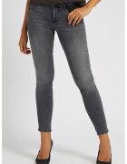 Guess Blugi skinny cu aspect decolorat Curve X - Alb murdar/Gri inchis