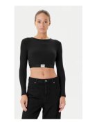Guess Bluza crop cu maneci lungi