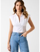 Guess Bluza crop din bumbac - Alb