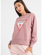 Guess Bluza de trening cu decolteu la baza gatului si logo - Roz prafuit