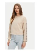 Guess Bluza de trening din amestec de bumbac cu banda logo pe maneci
