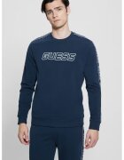Guess Bluza de trening din bumbac cu segmente logo - Bleumarin
