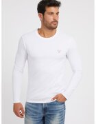 Guess Bluza slim fit cu logo discret - Alb optic