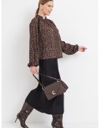 Guess Bluza vaporoasa cu maneci bufante - Negru/Maro/Kaki