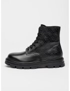 Guess Bocanci de piele cu monograma - Negru