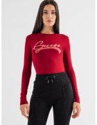 Guess Body slim fit cu imprimeu logo - Rosu inchis