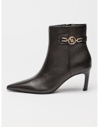 Guess Botine de piele cu varf ascutit Paislie - Maro inchis