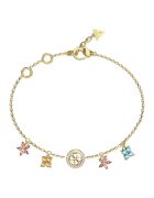 Guess Bratara cu talismane florale si zirconia - Auriu/Galben/Portocaliu
