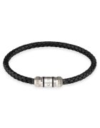 Guess Bratara Exagon piele JUMB05094JWSTBK - Argintiu - Negru