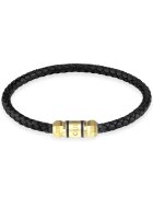Guess Bratara Exagon piele JUMB05094JWYGBK - Auriu - Negru