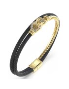 Guess Bratara Sailor Knot din piele cu cristale JUMB05029JWYGBK - Auriu