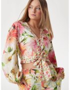 Guess Camasa crop cu model floral - Multicolor