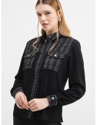 Guess Camasa cu insertii de tuid - Negru