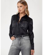 Guess Camasa satinata cu buzunare aplicate - Negru