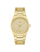 Guess Ceas barbatesc 42 mm - curea din otel - rezistent la apa 5 ATM - aurie