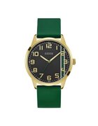 Guess Ceas barbatesc 44 mm - carcasa din otel - curea din silicon - verde - rezistenta la apa 5 ATM