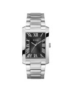Guess Ceas barbatesc GW0896G1 - Quartz - 34mm - negru - curea din otel argintie