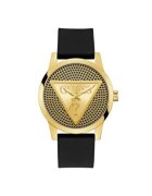 Guess Ceas barbatesc model GW0916G1 - 44 mm - curea silicon - carcasa otel - negru - rezistenta la apa 5 ATM