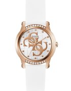 Guess Ceas cu cristale - Auriu rose/Alb