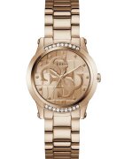 Guess Ceas quartz cu cristale - Maro bronz