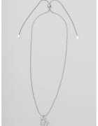 Guess Colier din otel inoxidabil cu element in forma de fluture - Argintiu