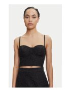 Guess Crop top cu barete subtiri si inchidere cu fermoar la spate