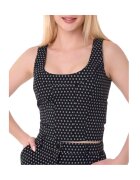 Guess Crop top cu fermoar si decolteu patrat Eleni -