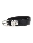 Guess Curea din piele cu accesoriu metalic - Negru