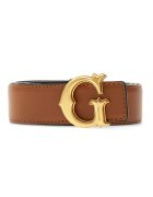 Guess Curea reversibila din piele ecologica cu catarama cu logo - Maro scortisoara