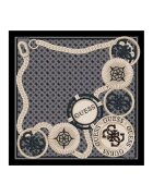 Guess Esarfa cu imprimeu logo contrastant - Negru/Maro taupe deschis
