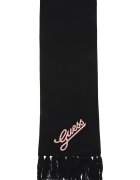 Guess Fular cu logo brodat - Negru/Roz
