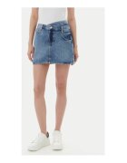 Guess Fusta de dama din denim cu imprimeu uni