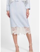 Guess Fusta midi cu garnitura de dantela