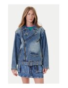 Guess Geaca biker din denim - cu aspect supradimensionat