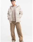 Guess Geaca matlasata cu model monograma - Alb/Bej deschis