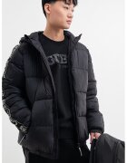 Guess Geaca matlasata cu segmente cu logo - Negru/Gri