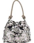 Guess Geanta bucket cu paiete - Gri/Negru stins