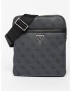 Guess Geanta crossbody cu monograma Vezzola - Gri cenusiu/Gri inchis
