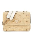 Guess Geanta crossbody cu strasuri Giully - Maro nisip