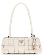 Guess Geanta cu bareta de umar si aspect impletit - Crem